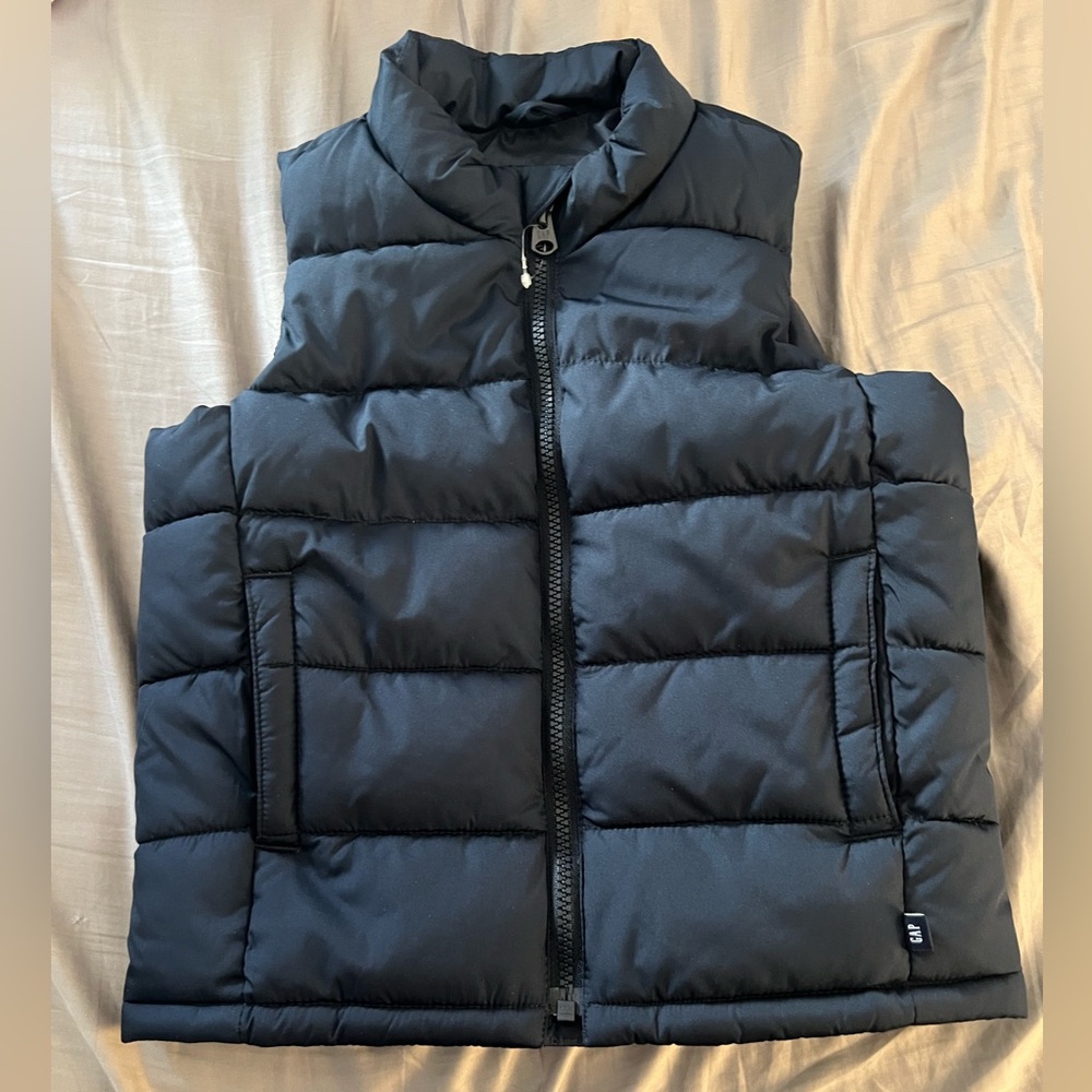 New GAP Kids Vest Puffer Cold Control Water Resistant Full Zip, Navy, XS , 4-5